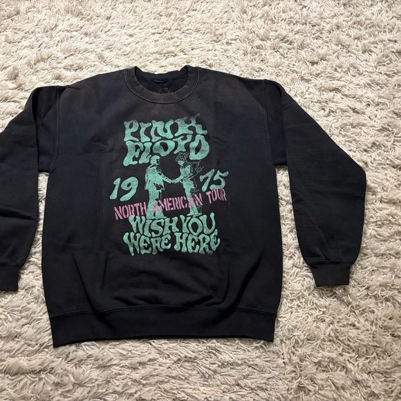 Vintage Black Pink Floyd 1975 North American Tour Sweatshirt Size M - Picture 3 of 7
